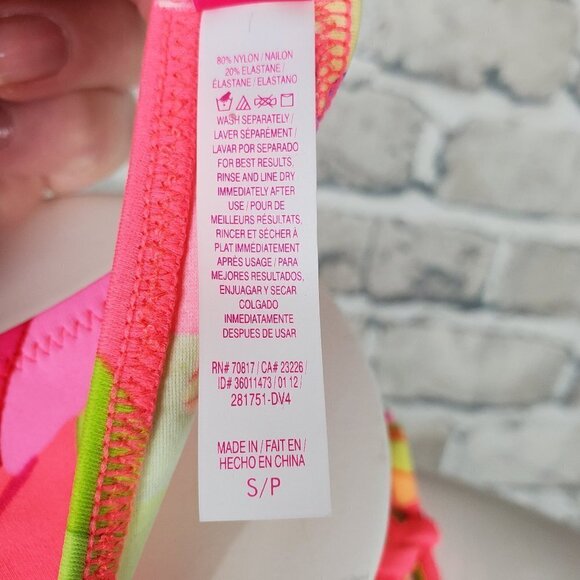 Victoria's Secret Coral Bikini Top Bandeau Halter Crystals Beads Size Sm… - Picture 11 of 13